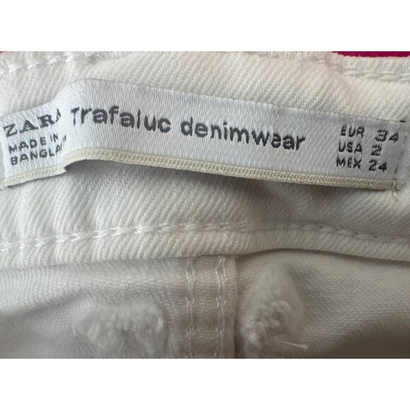 2/$30 ZARA  Size 2 Trafaluc  Distressed White Skinny Jeans - Picture 6 of 13